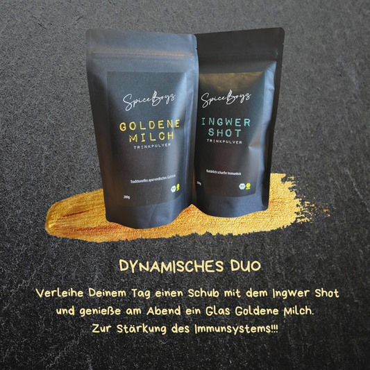 Dynamisches Duo - Ingwer Shot & Goldene Milch - Trinkpulver